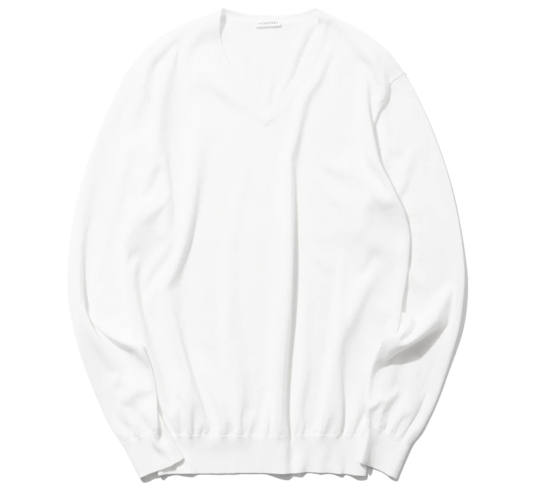 +CLOTHET(クロスクローゼット) スビンプラチナム Vネック 白セーター