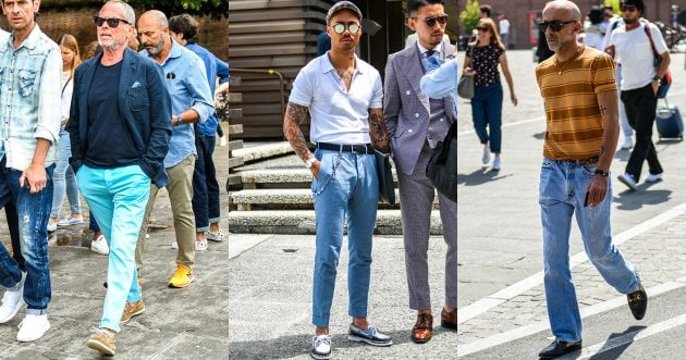 How do fashionable people coordinate with light blue pants? Check out 7 examples of men’s outfits