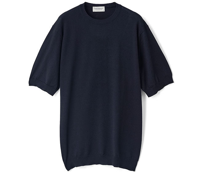 おすすめのニットTシャツ「JOHN SMEDLEY(ジョンスメドレー) 30G コットンメリノ クルーネック ニットTシャツ」