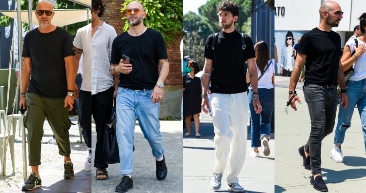 黒tシャツコーデに使えるテクニックとメンズの着こなしサンプルを最新のストリートスナップで紹介 メンズファッションメディア Lbhcshops 男前研究所
