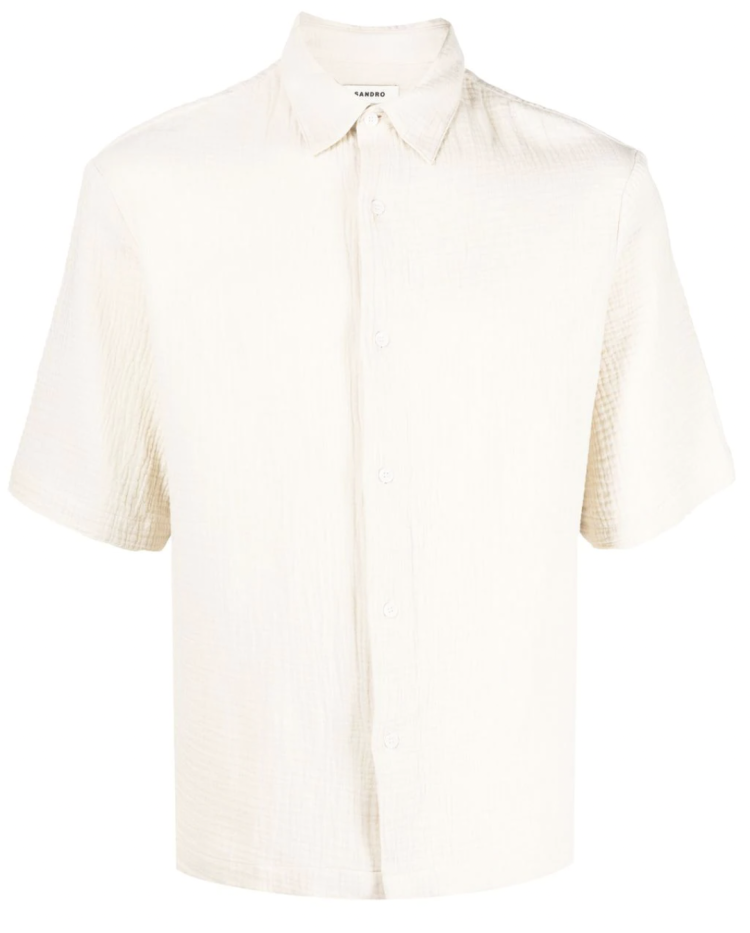 SANDRO White Short-Sleeved Shirt