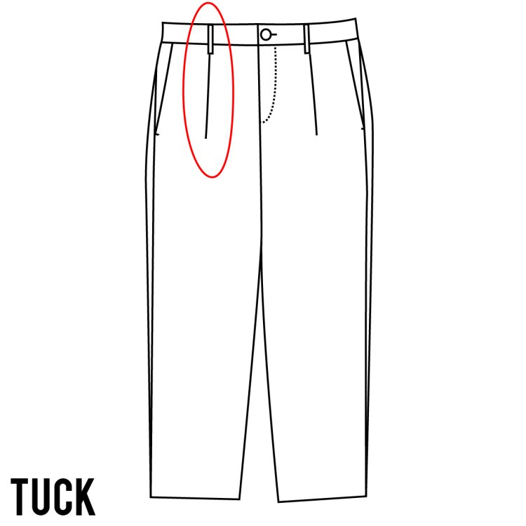 Tuck detail image of slacks