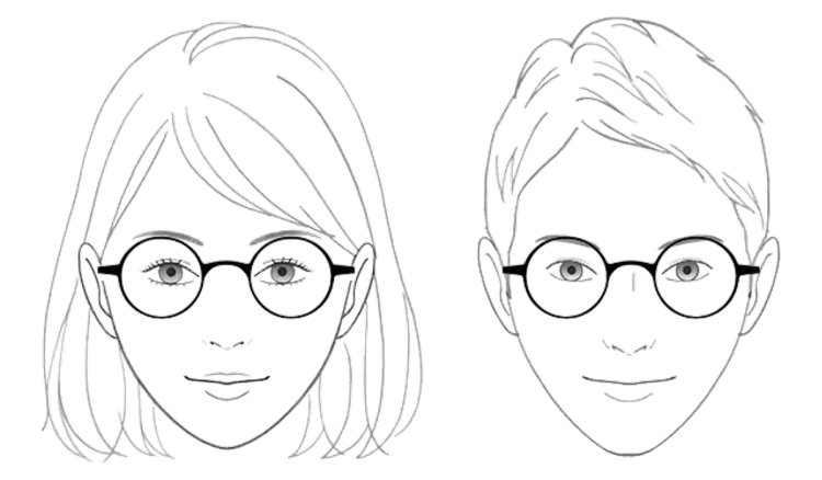 What face shape looks good with round glasses?