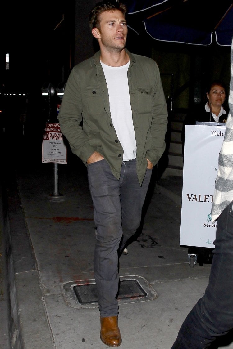 Scott Eastwood is ready for the night out dressed casual arriving at Catch LA