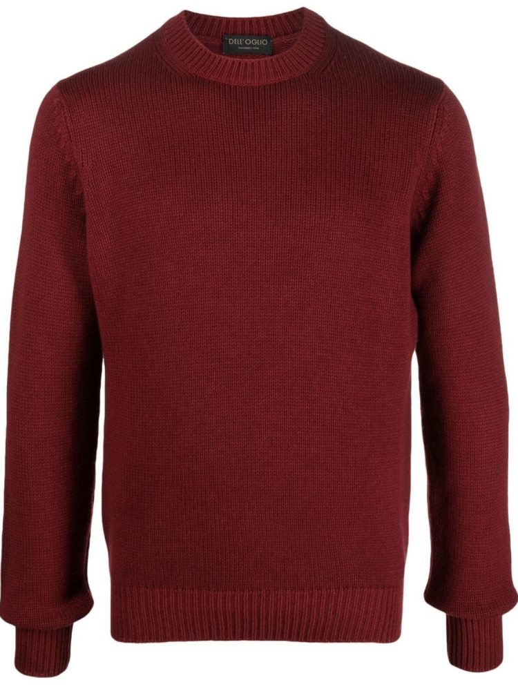 DELL'OGLIO(デッローリオ) 赤クルーネックセーター