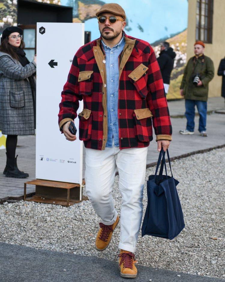 Pitti Uomo 103: Men's outfits with red check outerwear