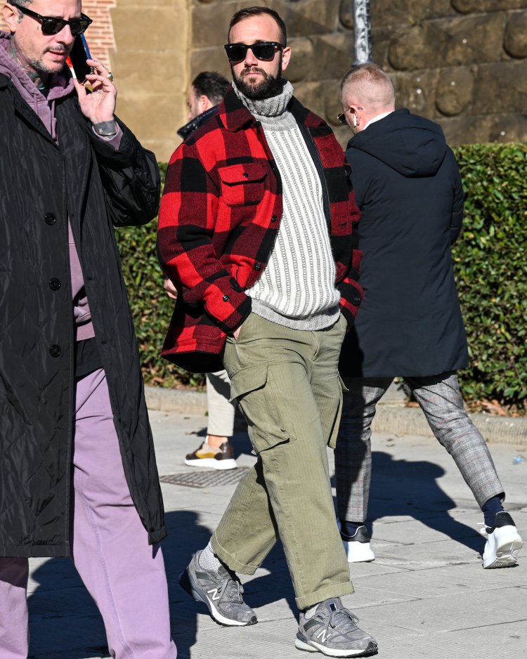 Pitti Uomo 103: Men's outfits with red check outerwear