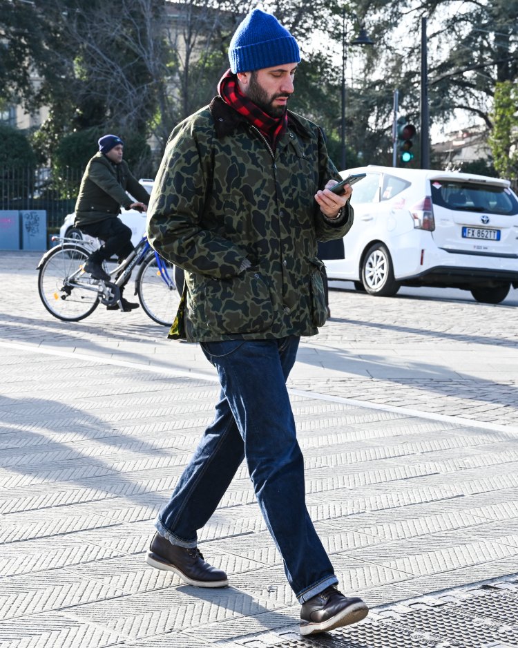 Pitti Uomo 103: Men's outfits with red-checked scarves