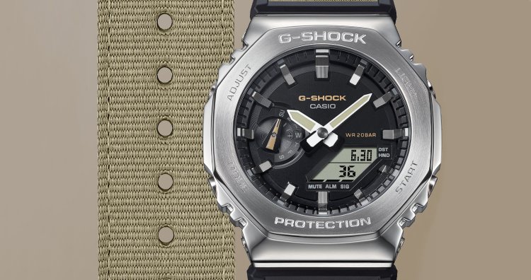 G-SHOCKの八角形ベゼルが特徴の「GM-2100」からクロスバンドを採用した