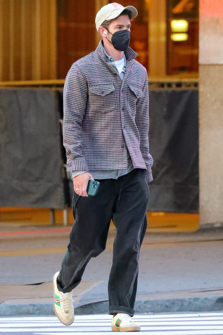 Andrew Garfield was spotted taking a solo stroll around Midtown in New York City
