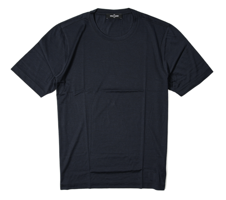 GRAN SASSO Recommended Navy Tops/Navy Knit T-Shirt