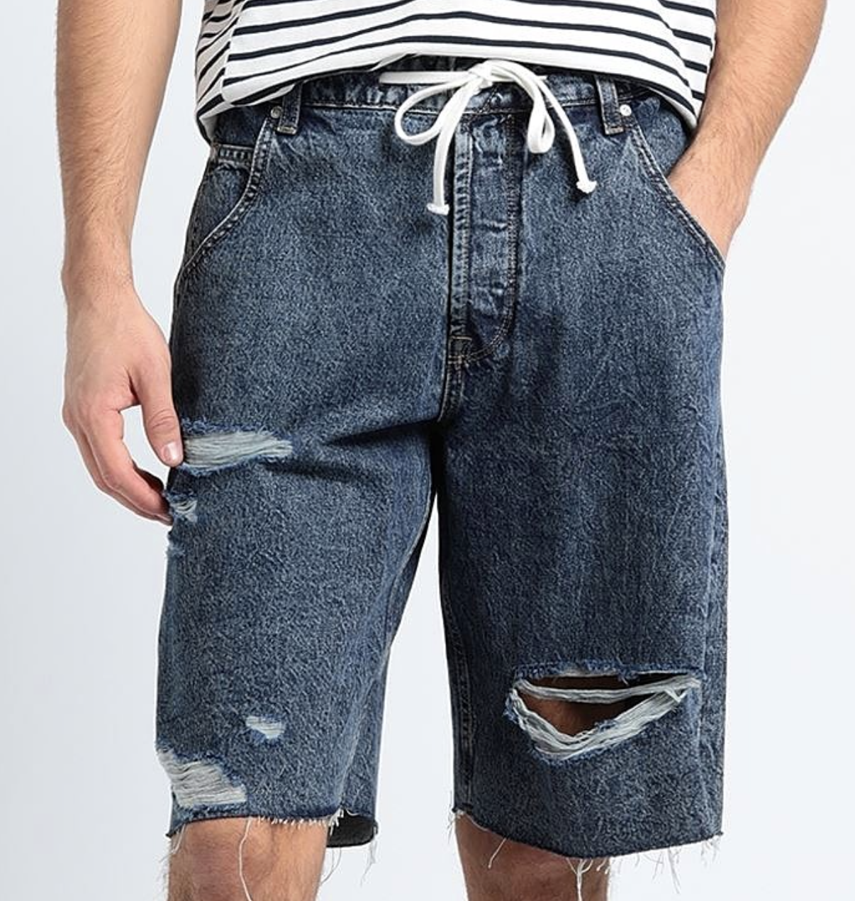 Achieve a seasonal men's coordinate with  Jorts , a hot topic
