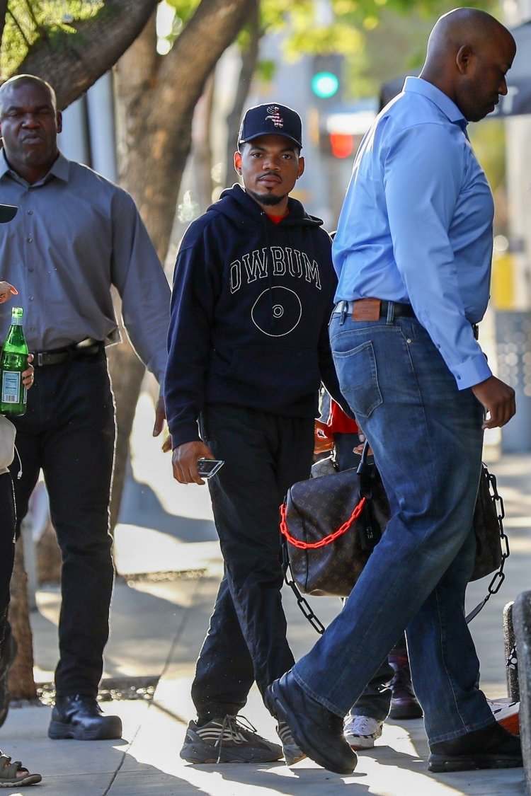 *EXCLUSIVE* Chance the Rapper arrives at Palihouse with an entourage