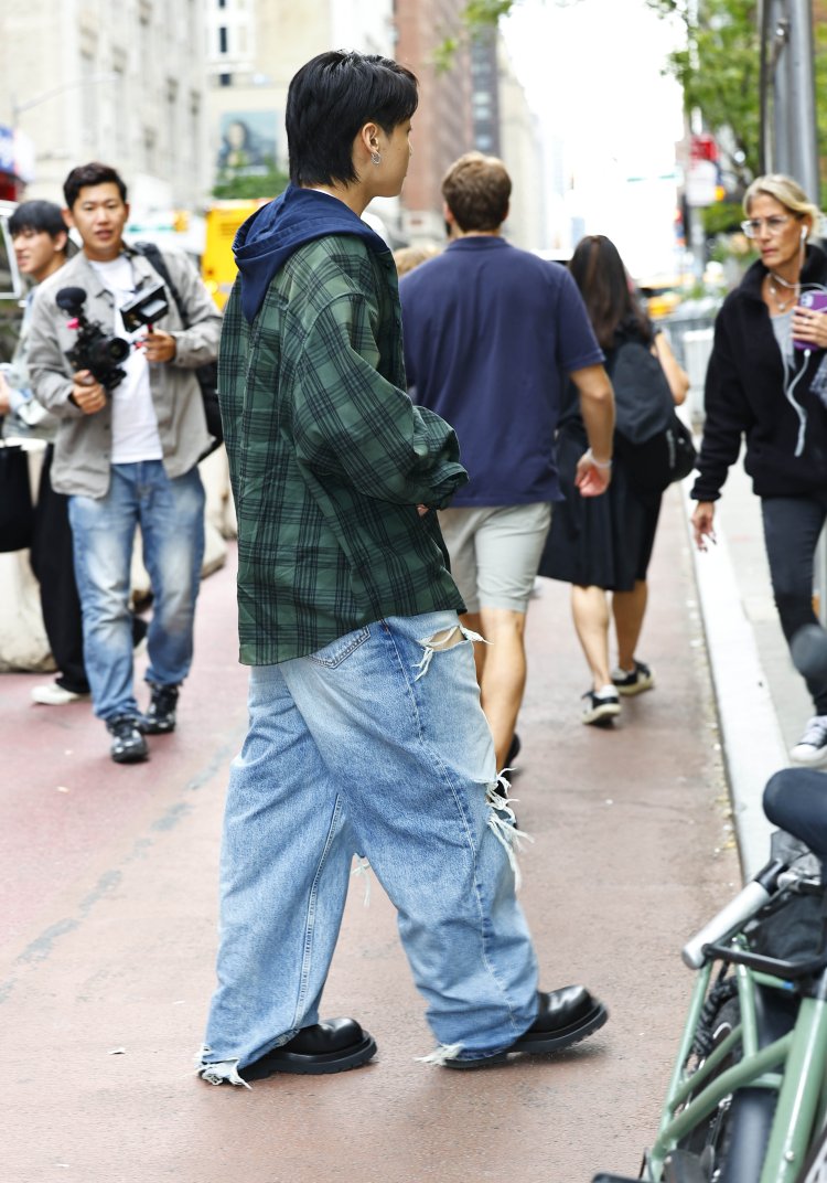 EXCLUSIVE: Jung Kook of BTS Seen Arriving at the Global Citizen Rehearsals in NYC