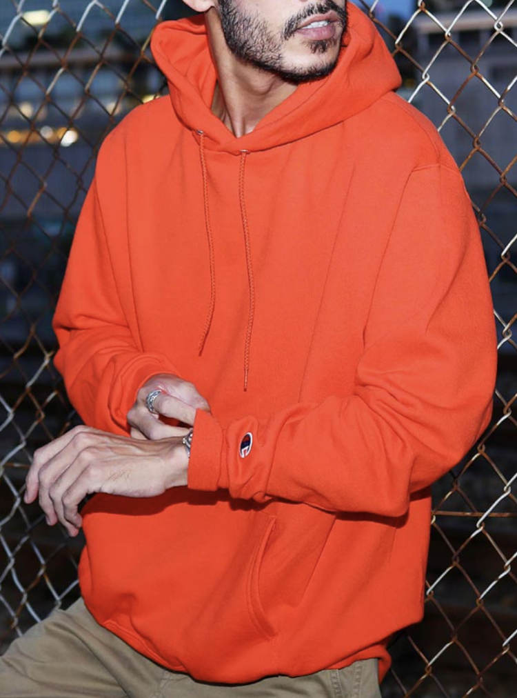 champion recommended orange hoodie " back-fleece pullover hoodie