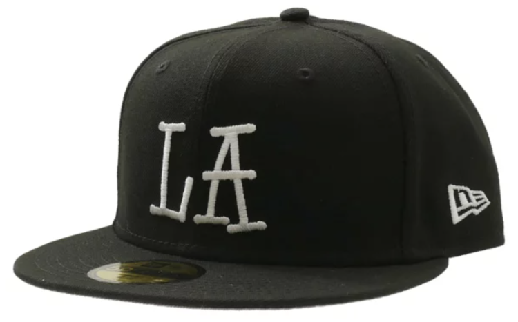 NEW ERA recommended black cap " STUSSY collaboration "LA" logo 59FIFTY cap