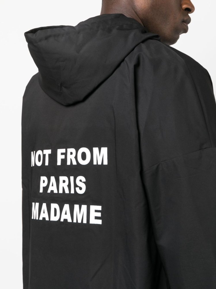 Drôle De Monsieur slogan Hooded coat