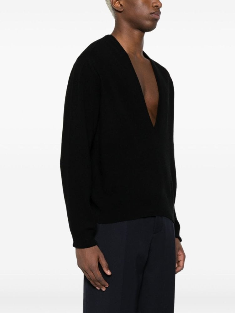 LEMAIRE plunge neck pullover knit
