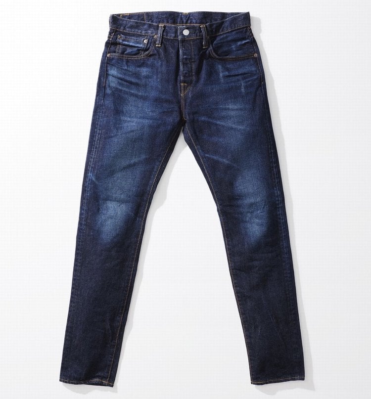 EDWIN button fly slim tapered denim pants