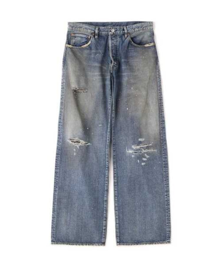Wide straight five pocket jeans in MINEDENIM