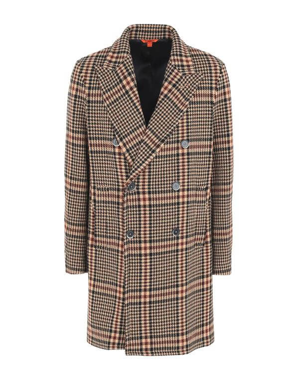 新品 BARENA 【48L】イタリア製 羊毛ハウンドトゥースチェスターコート