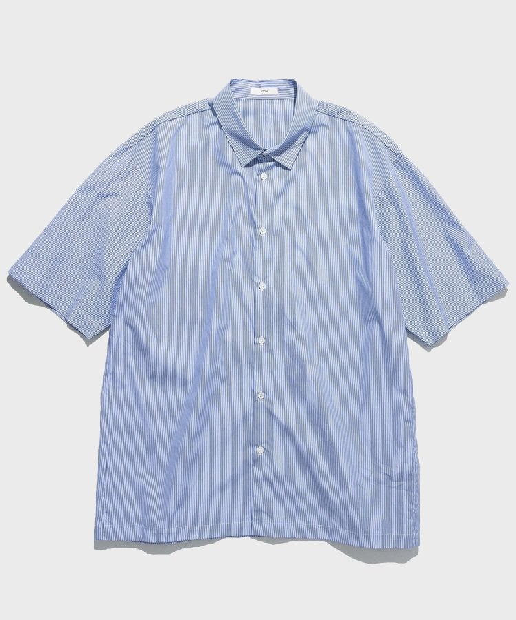 【ATON/エイトン】GIZA STRIPE OVERSIZED SHIRT SHORT SLEEVE SHIRT