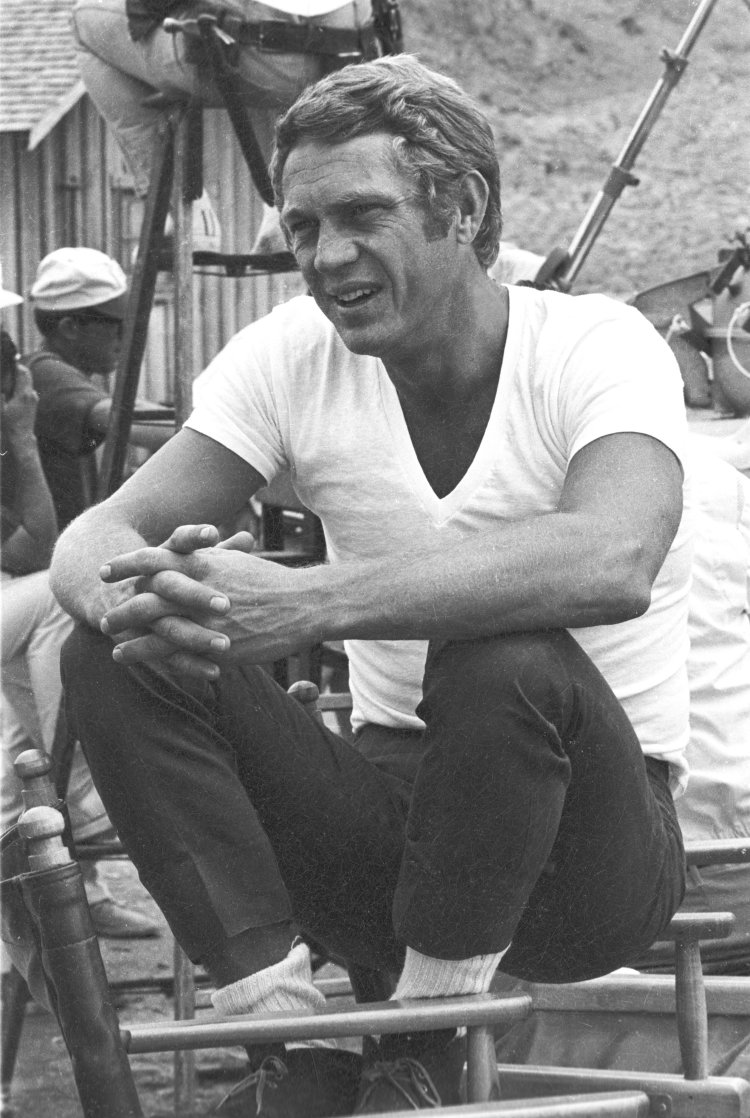 "Nevada Smith "Steve McQueen on the set, 1965 © 1978 Chester Maydole