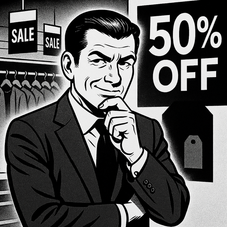 Smug, good-looking guy who loses money on sale.