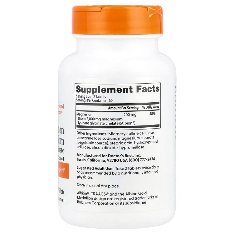 Doctor's Best, Highly Absorbable Magnesium, 120 tablets ( 100 mg per tablet )