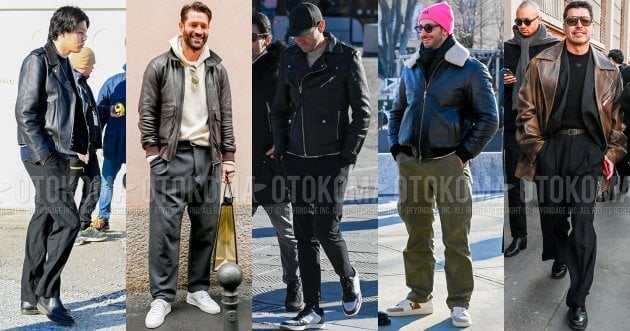 革ジャン コーデ【フライトジャケットやライダースジャケットから始まった歴史と注目の着こなし＆おすすめモデルを紹介】