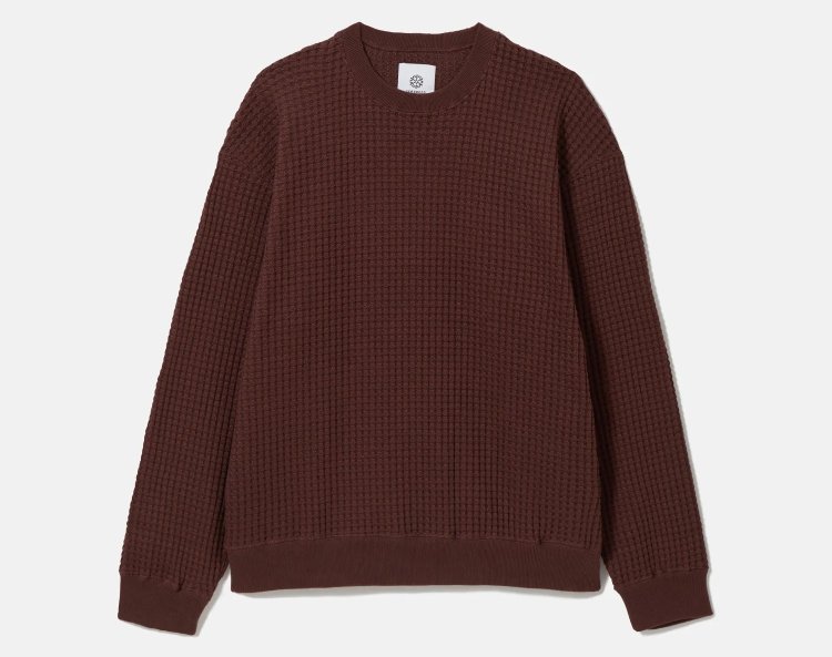 Sea Green Big Waffle Pullover
