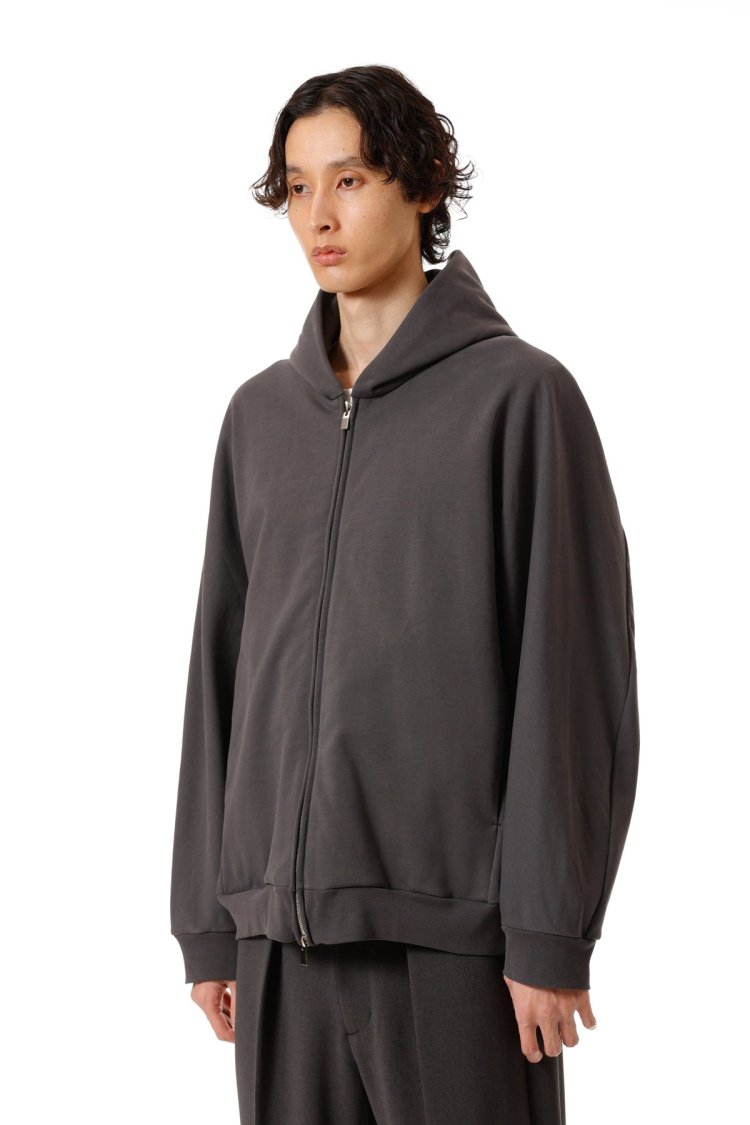 ATTACHMENT " Cotton stretch terry oversized zip-up hoodie & 3D wide pants