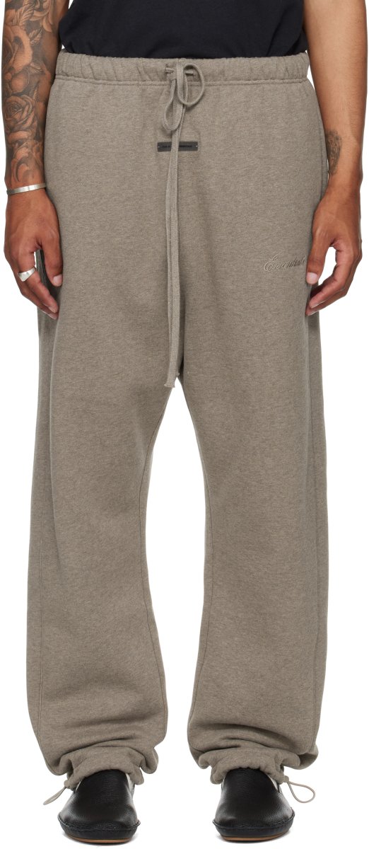 Fear of God ESSENTIALS Brown Relaxed Fleece Piping Sweatpants