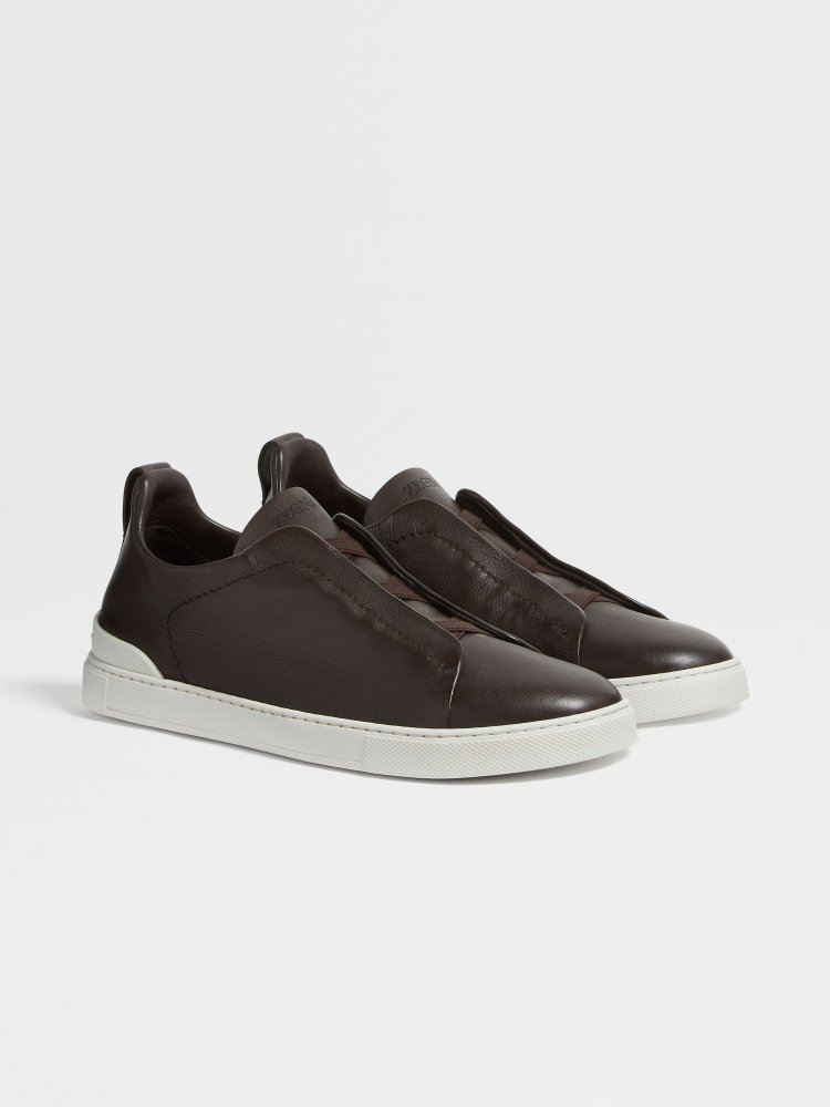 ZEGNA Dark Brown Triple Stitch™ SECONDSKIN Sneakersimgi_107_LHOTA-S5207Z-CFF-F