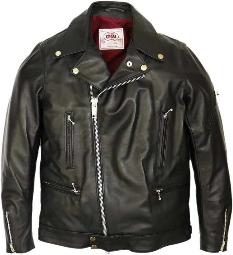 JAMES GROSE [ジェームスグロース] MEN'S NEW MANILA JACKET NEW SHEEP メンズ ニューマニラジャケット ニューシープスキン BLACK