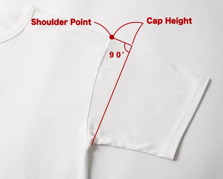 T-shirt with low sleeve pile