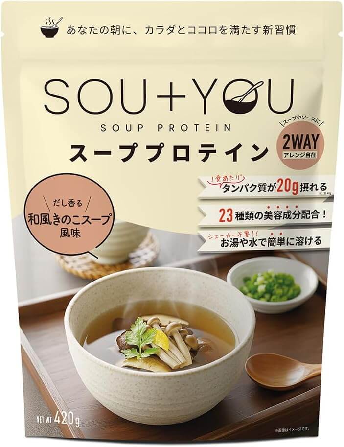 SOU+YOU Soup Protein 420g Japanese Mushroom Soup Flavor