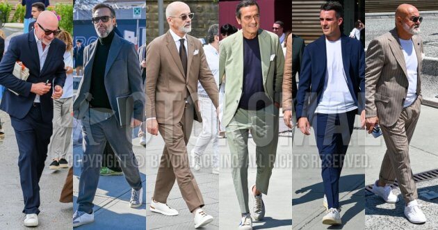 What business sneakers go with suits? 5 styles and selected masterpieces
