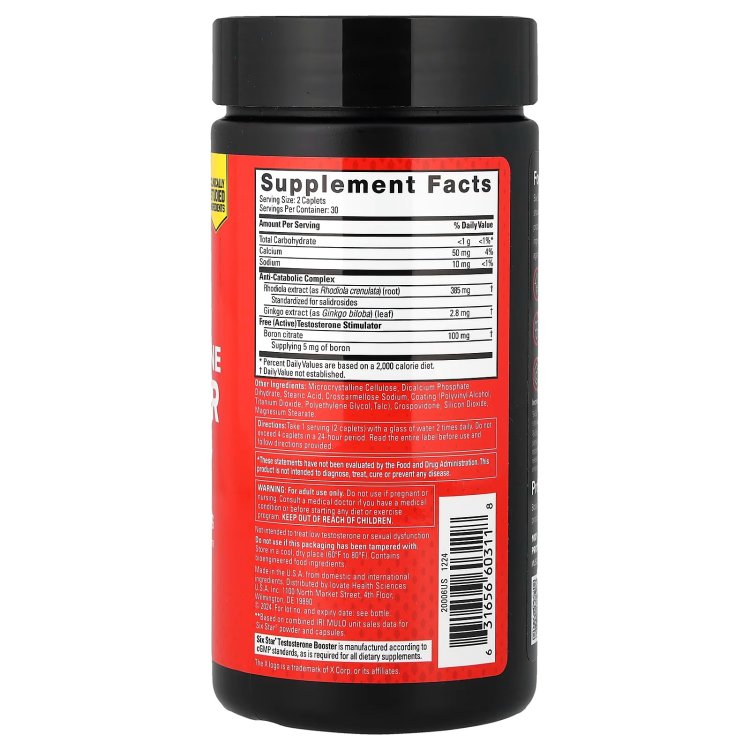 SIXSTAR, Testosterone Booster, 60 Caplets
