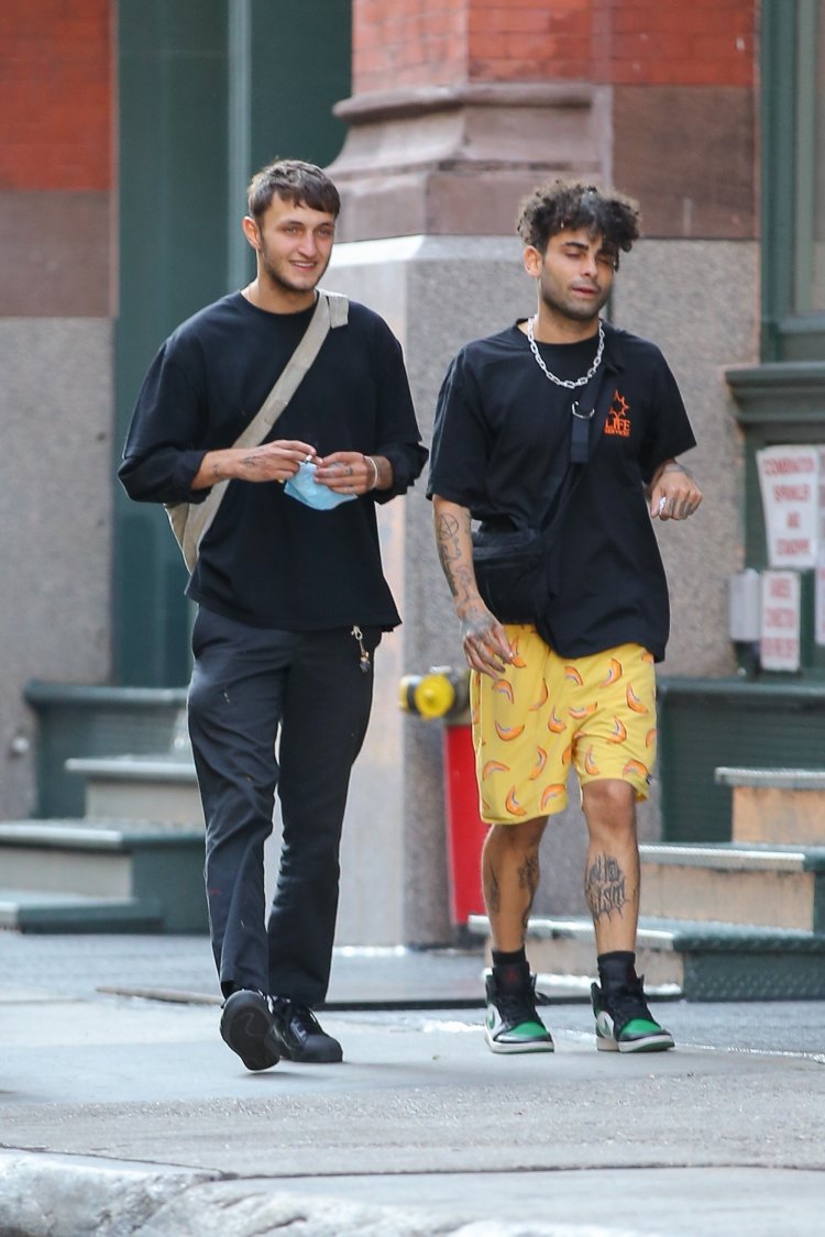 Anwar Hadid seen taking a stroll with a friend in NYC