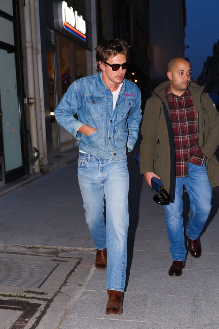 Austin Butler steps out in double denim cool in Paris