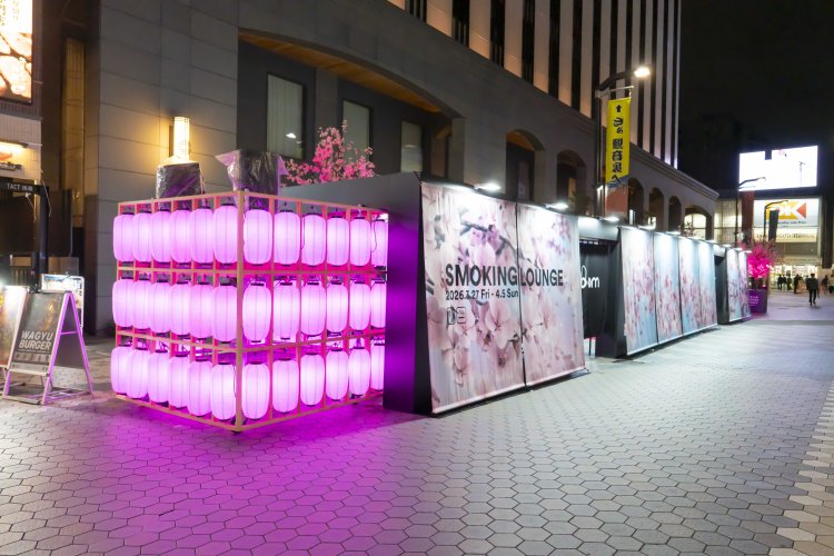 Ploom LOUNGE," a special smoking booth with an Edo-style atmosphere, appears in "Asakusa Roku-ku SAKURA STREET - Sakura Irodori!