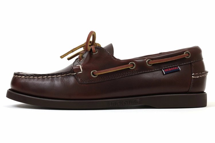 Sebago Deck Shoes Portland Waxed Brown-Gum SEBAGO