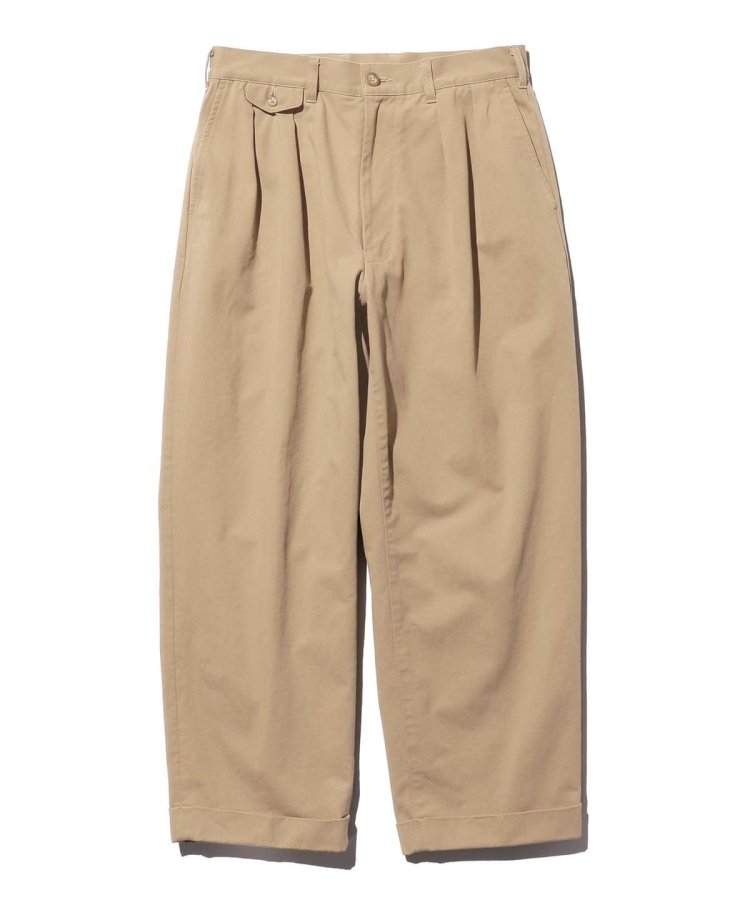 BEAMS PLUS 2 Pleats Trousers Twill