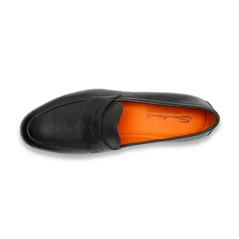 santoni メンズ レザー Carlo ローファー ブラック