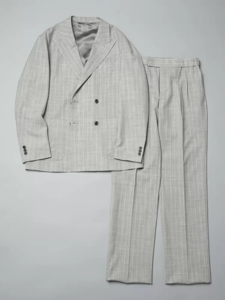 GOOVI / Double-Breasted Jacket / SUPER100's Wool Tropical / Wide Stripes