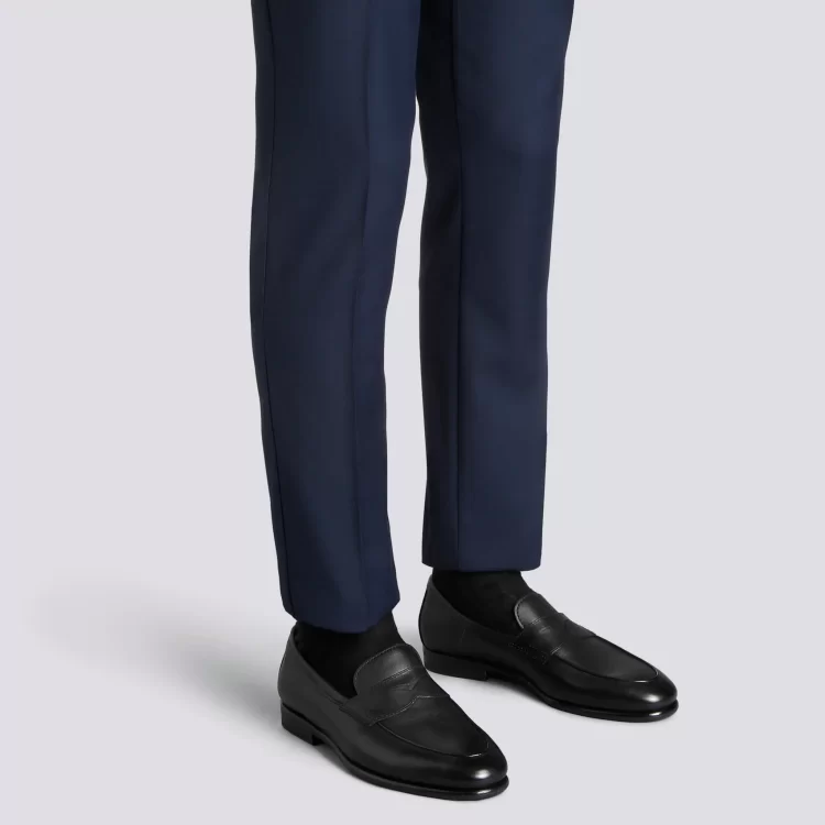 santoni メンズ レザー Carlo ローファー ブラック