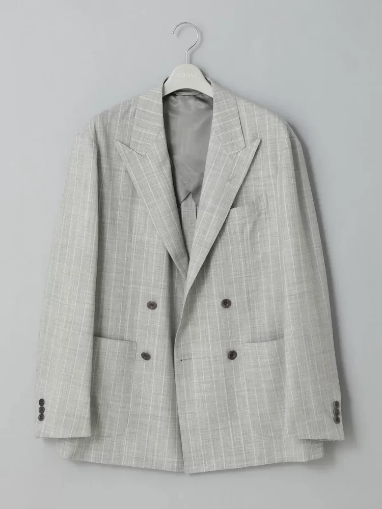 GOOVI / Double-Breasted Jacket / SUPER100's Wool Tropical / Wide Stripes