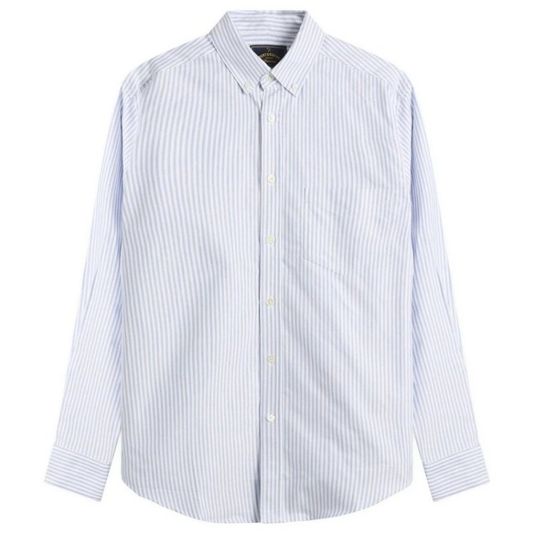 ポーチュギースフランネル メンズ トップス シャツ ボタンダウン オックスフォード ダウン Portuguese Flannel Belavista Stripe Button Down Oxford Shirt Blue Stripe ブルー