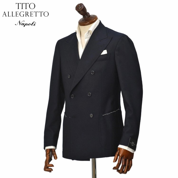 TITO ALLEGRETTO [ TITO ALLEGRETTO ] Double jacket 604D TA-05-261-027 61C001-GU Virgin wool hopsack Navy